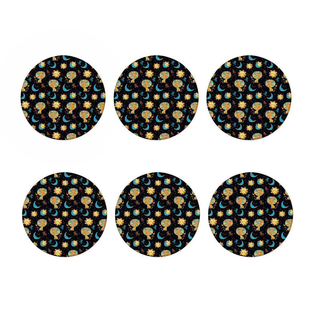 Cute Cartoon Leo Pattern Print Coaster Set