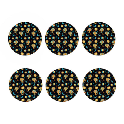 Cute Cartoon Leo Pattern Print Coaster Set
