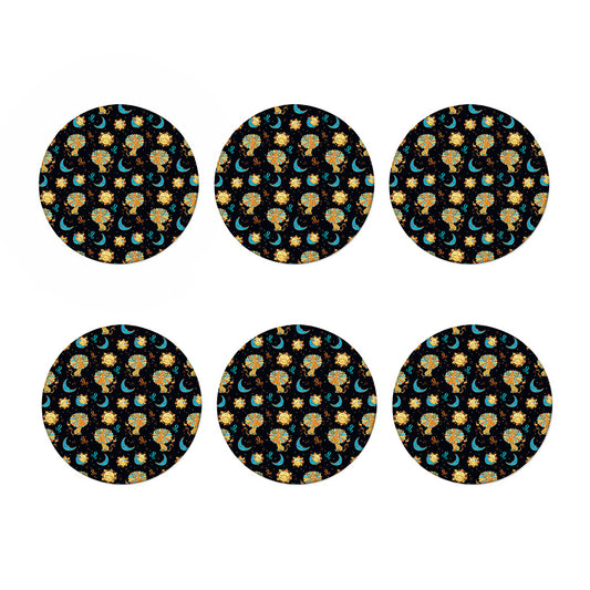 Cute Cartoon Leo Pattern Print Coaster Set