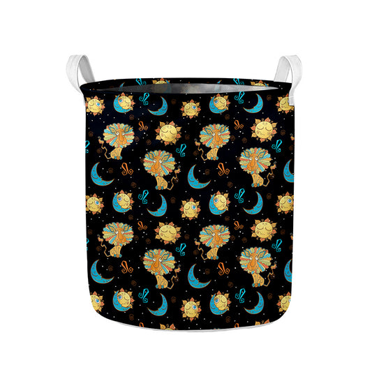 Cute Cartoon Leo Pattern Print Collapsible Laundry Basket