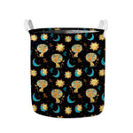 Cute Cartoon Leo Pattern Print Collapsible Laundry Basket