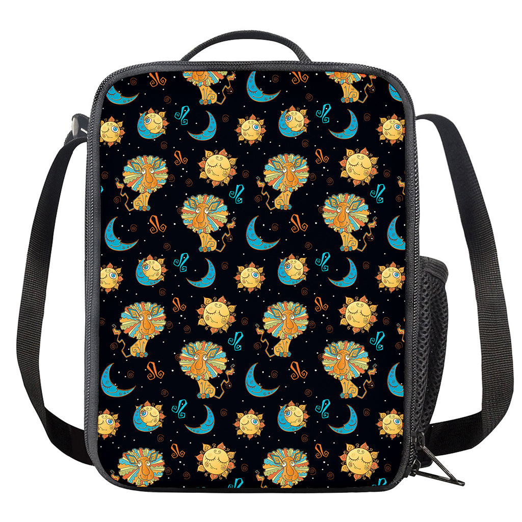 Cute Cartoon Leo Pattern Print Crossbody Lunch Bag