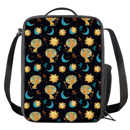 Cute Cartoon Leo Pattern Print Crossbody Lunch Bag