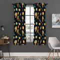 Cute Cartoon Leo Pattern Print Grommet Curtain Panels