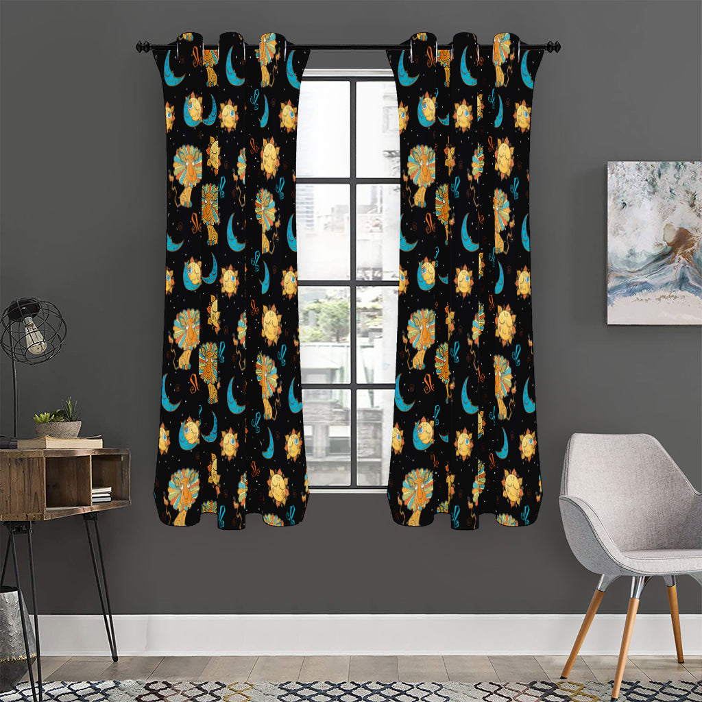 Cute Cartoon Leo Pattern Print Curtain