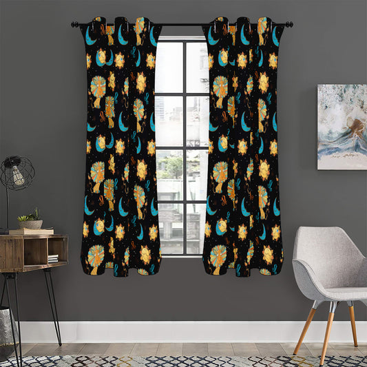 Cute Cartoon Leo Pattern Print Curtain