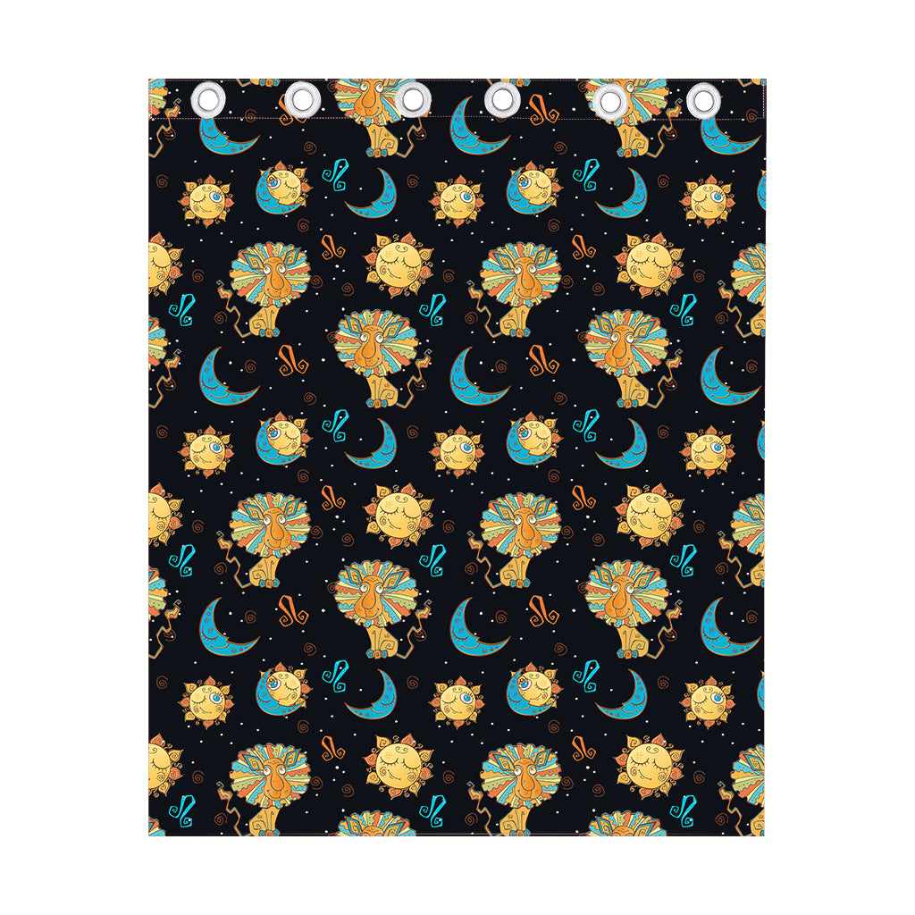 Cute Cartoon Leo Pattern Print Curtain