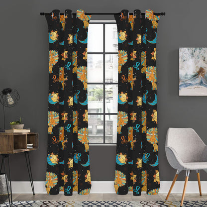 Cute Cartoon Leo Pattern Print Curtain