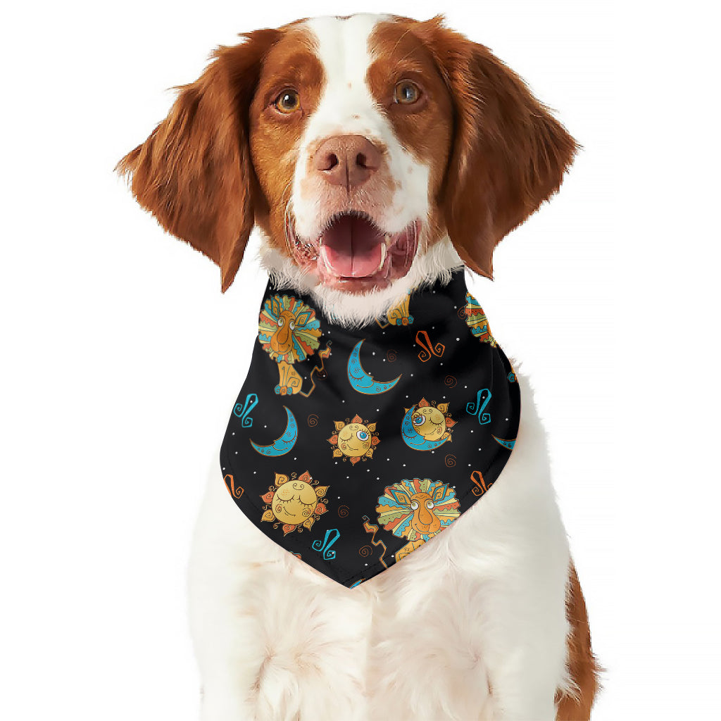Cute Cartoon Leo Pattern Print Dog Bandana