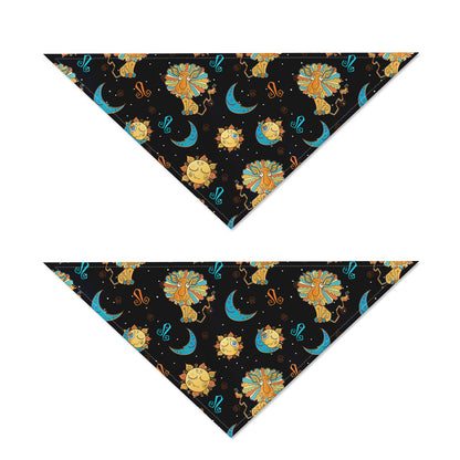 Cute Cartoon Leo Pattern Print Dog Bandana