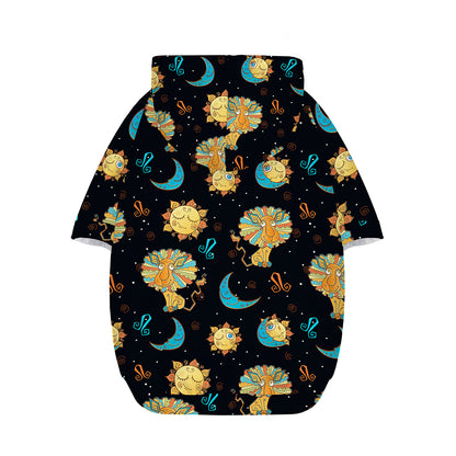 Cute Cartoon Leo Pattern Print Dog Zip Up Hoodie