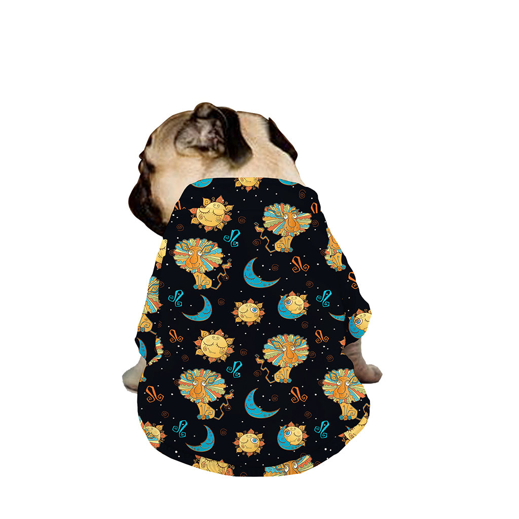 Cute Cartoon Leo Pattern Print Dog Zip Up Jacket
