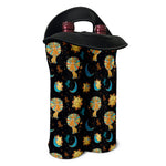 Cute Cartoon Leo Pattern Print Double Neoprene Wine Tote