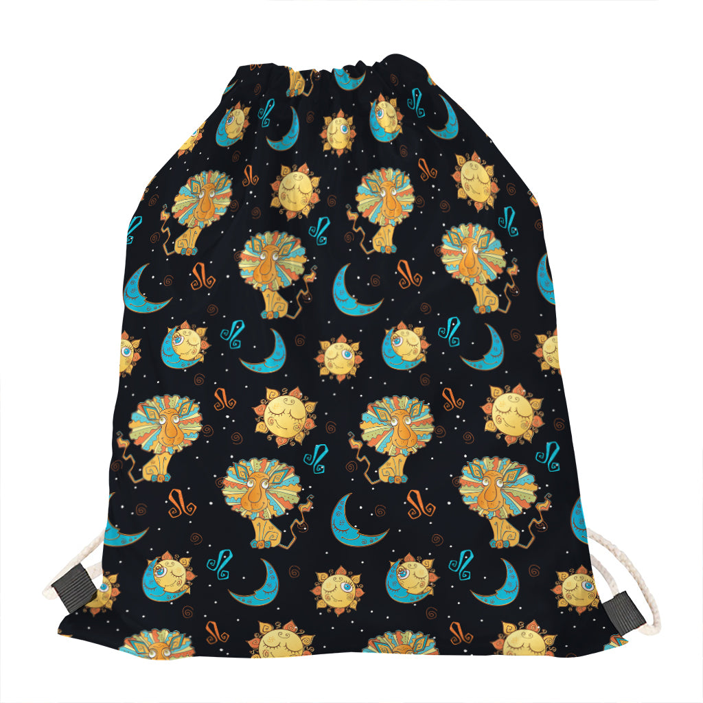 Cute Cartoon Leo Pattern Print Drawstring Bag