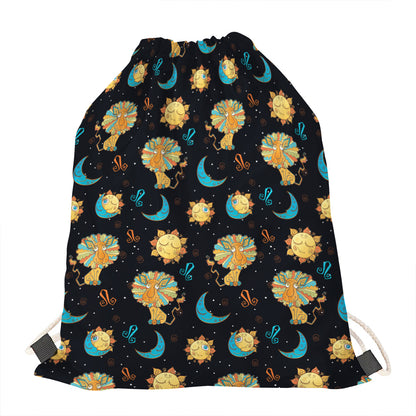 Cute Cartoon Leo Pattern Print Drawstring Bag