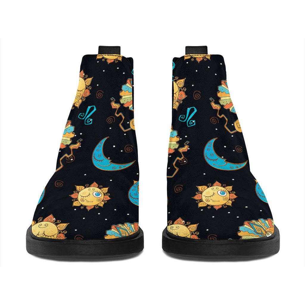 Cute Cartoon Leo Pattern Print Flat Ankle Boots