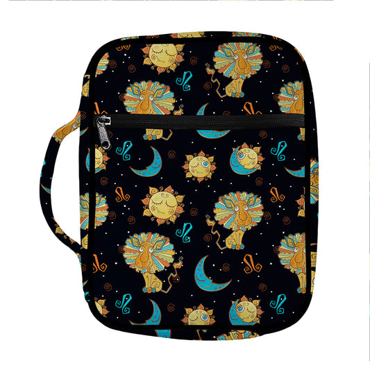 Cute Cartoon Leo Pattern Print Front Pocket Bible Bag