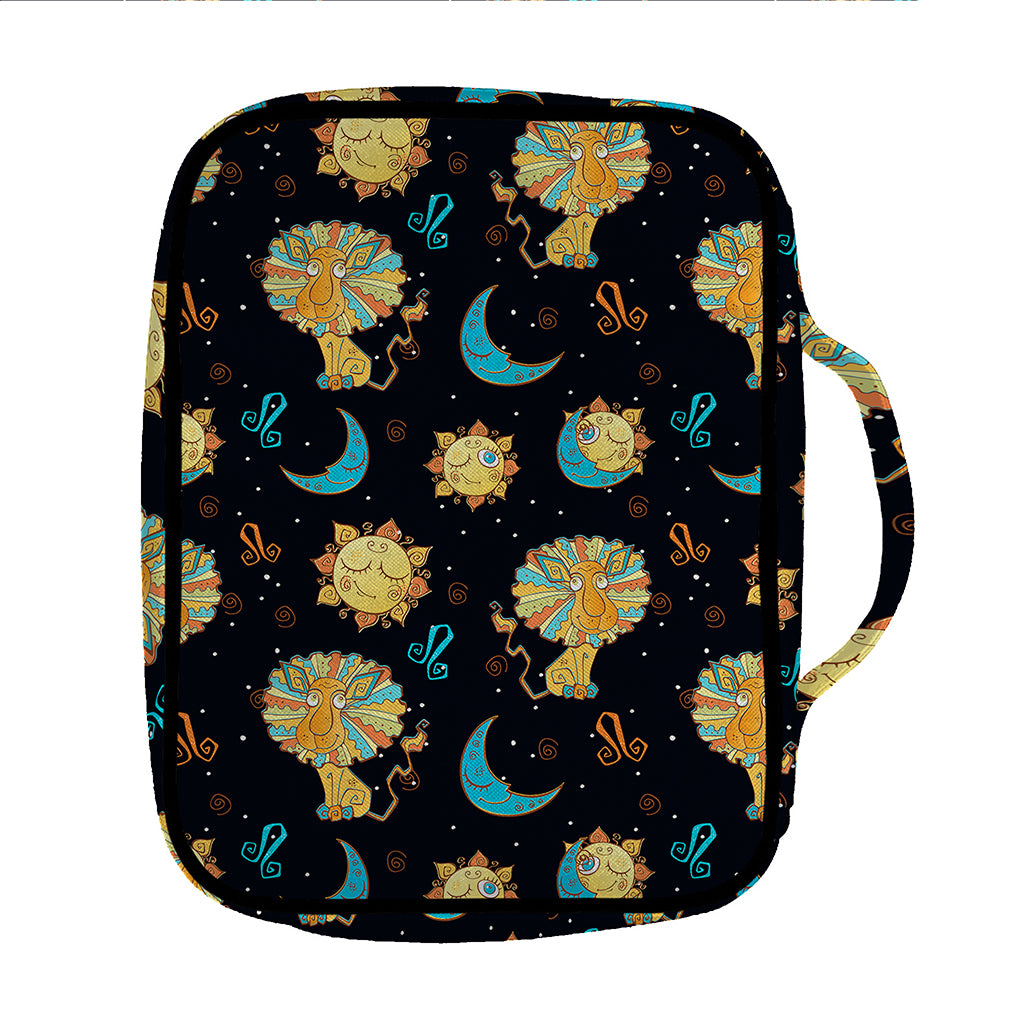 Cute Cartoon Leo Pattern Print Front Pocket Bible Bag