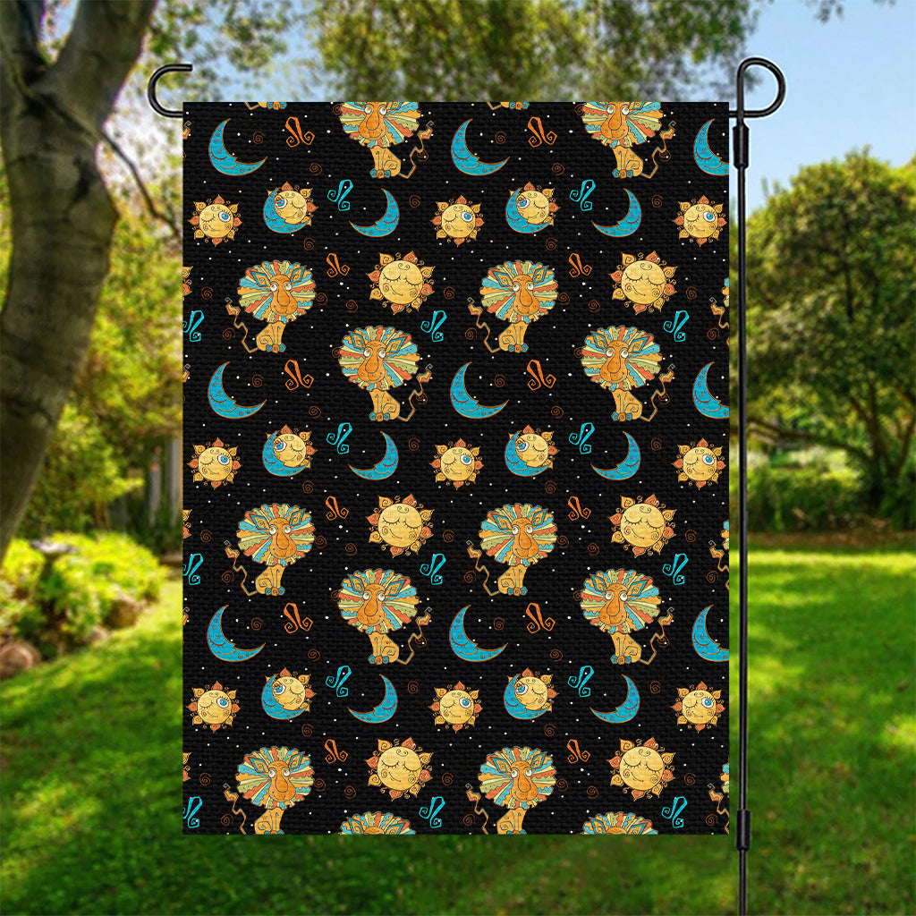 Cute Cartoon Leo Pattern Print Garden Flag