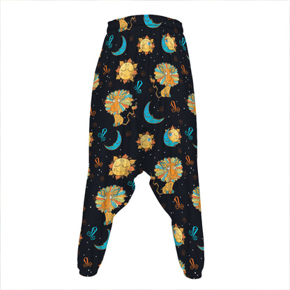 Cute Cartoon Leo Pattern Print Hammer Pants