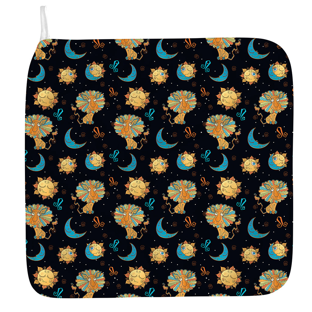 Cute Cartoon Leo Pattern Print Hand Towel