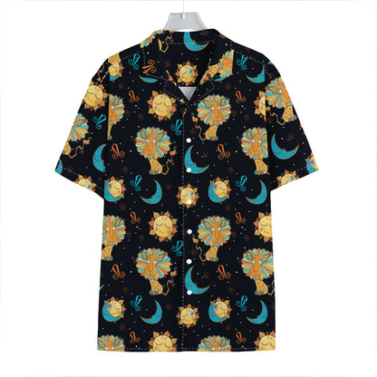 Cute Cartoon Leo Pattern Print Hawaiian Shirt