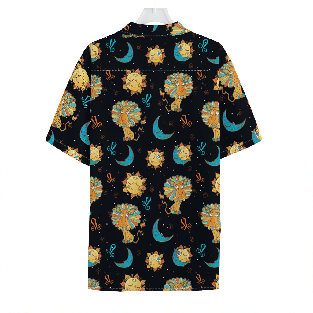 Cute Cartoon Leo Pattern Print Hawaiian Shirt