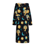 Cute Cartoon Leo Pattern Print Hooded Bathrobe