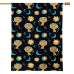 Cute Cartoon Leo Pattern Print House Flag