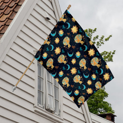 Cute Cartoon Leo Pattern Print House Flag