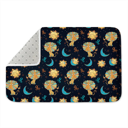 Cute Cartoon Leo Pattern Print Indoor Door Mat