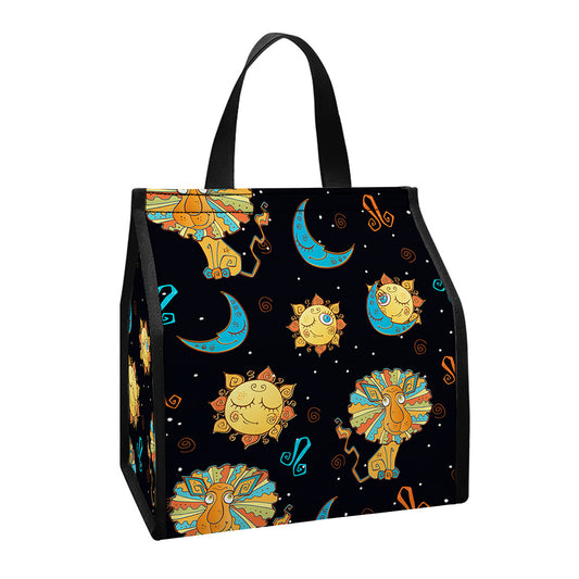 Cute Cartoon Leo Pattern Print Insulated Lunch Tote