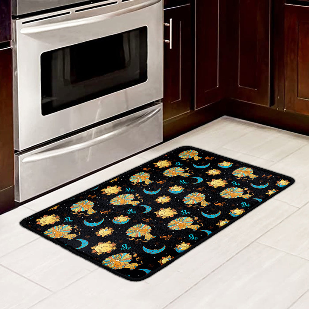 Cute Cartoon Leo Pattern Print Kitchen Mat