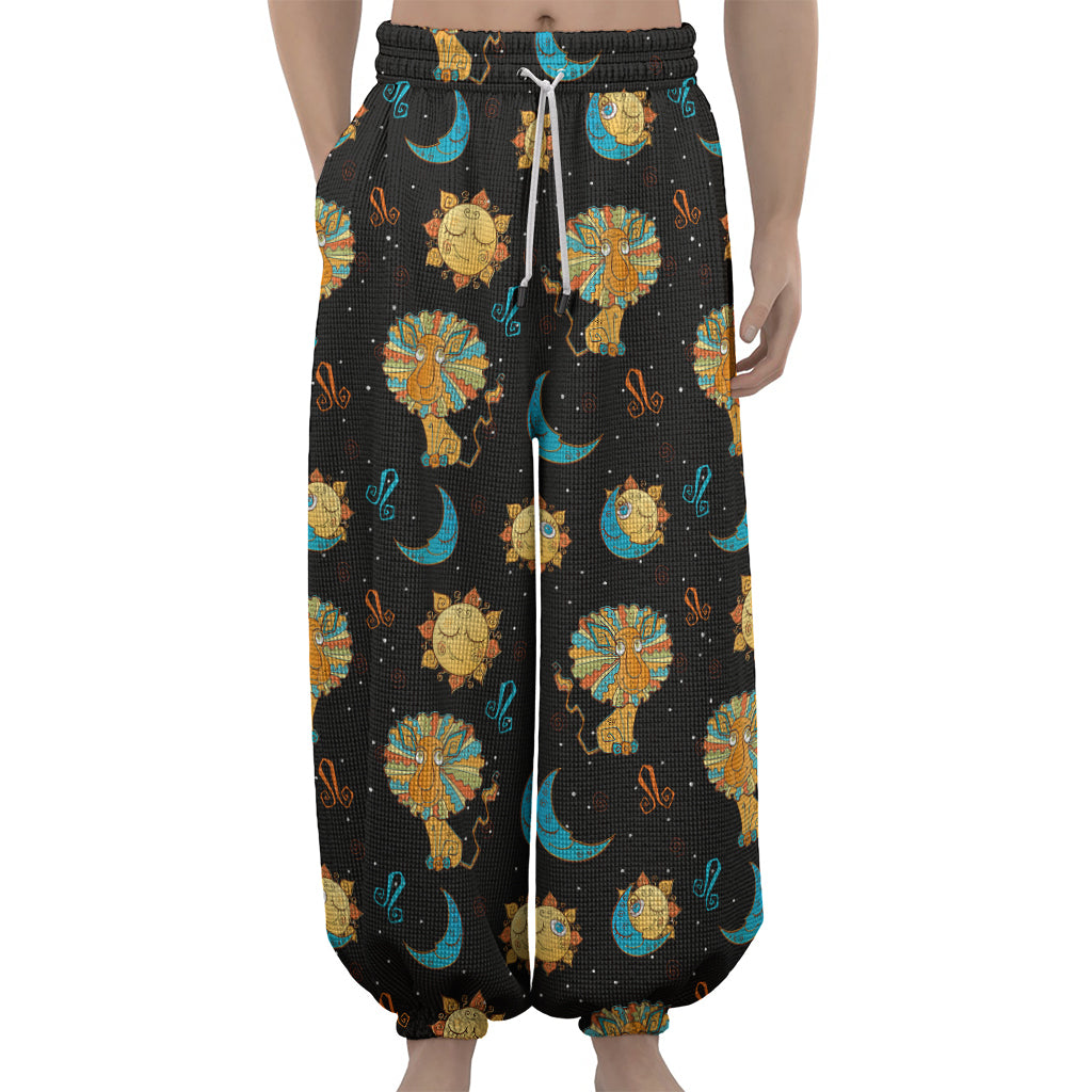Cute Cartoon Leo Pattern Print Lantern Pants