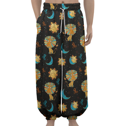 Cute Cartoon Leo Pattern Print Lantern Pants