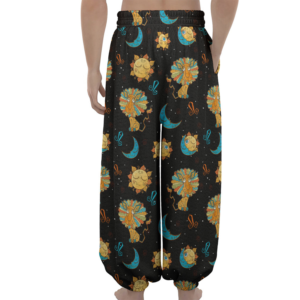 Cute Cartoon Leo Pattern Print Lantern Pants