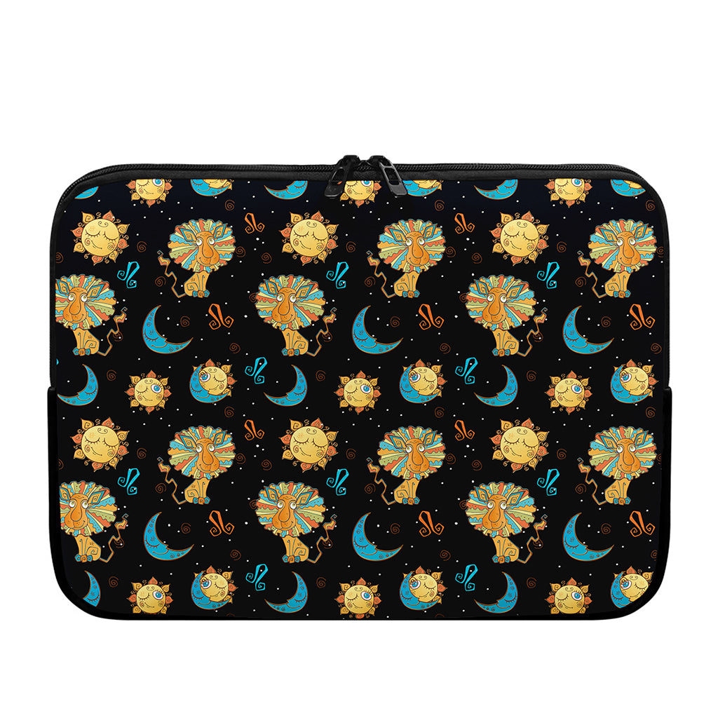 Cute Cartoon Leo Pattern Print Laptop Sleeve