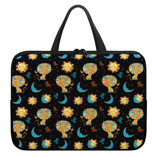 Cute Cartoon Leo Pattern Print Laptop Sleeve With Handle