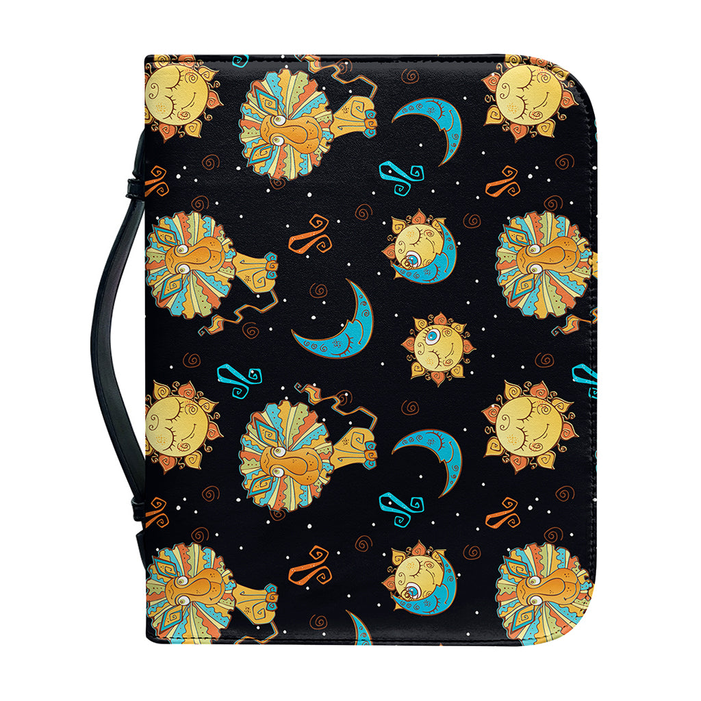 Cute Cartoon Leo Pattern Print Leather Bible Cover