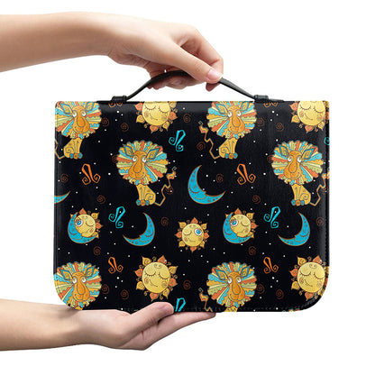 Cute Cartoon Leo Pattern Print Leather Bible Cover