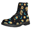 Cute Cartoon Leo Pattern Print Lace-Up Boots