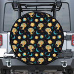 Cute Cartoon Leo Pattern Print Leather Spare Tire Cover