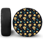 Cute Cartoon Leo Pattern Print Leather Spare Tire Cover