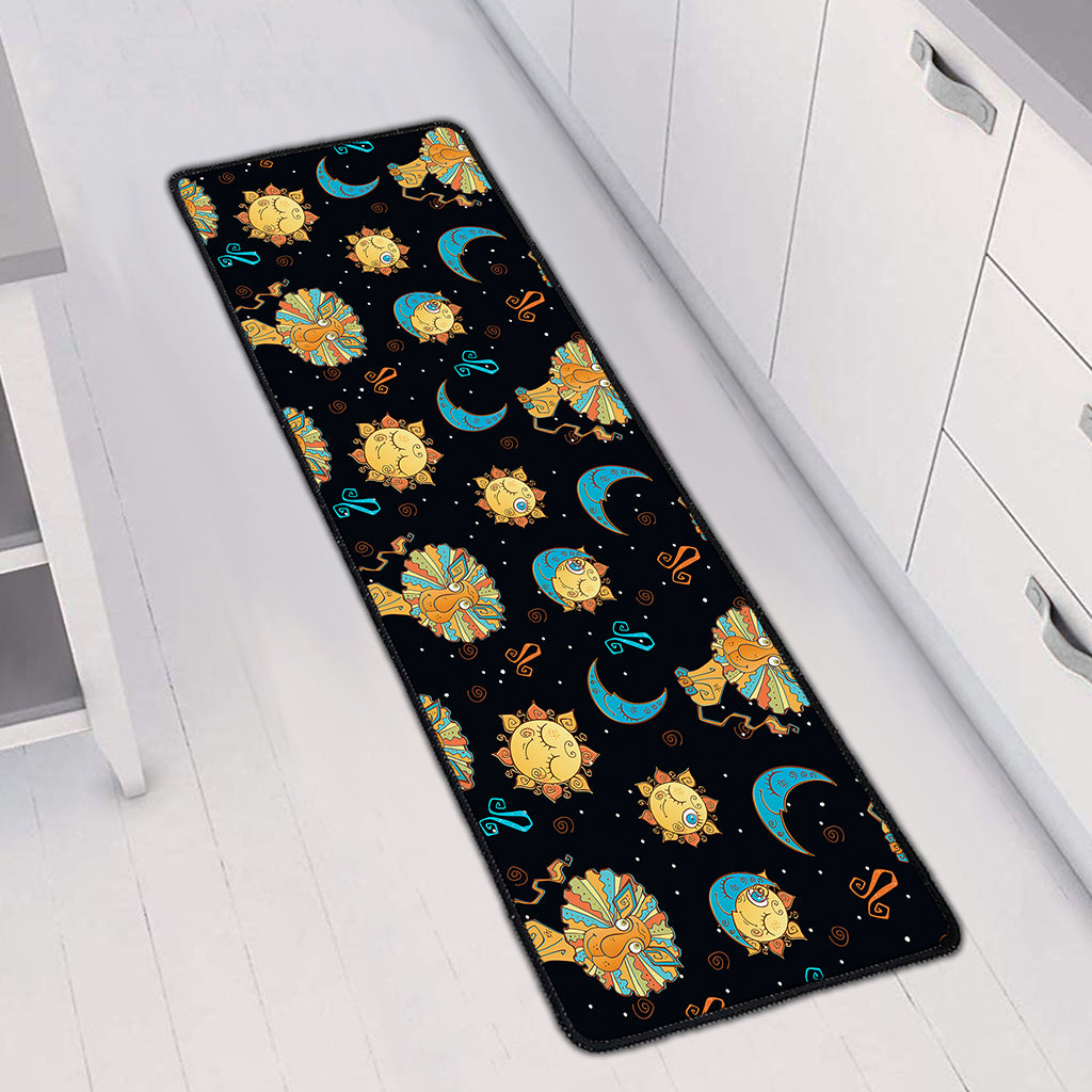Cute Cartoon Leo Pattern Print Long Kitchen Mat