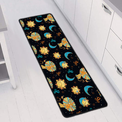 Cute Cartoon Leo Pattern Print Long Kitchen Mat