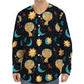 Cute Cartoon Leo Pattern Print Long Sleeve Baseball Jersey