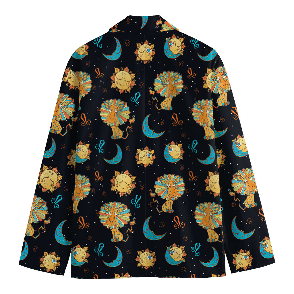 Cute Cartoon Leo Pattern Print Men's Blazer