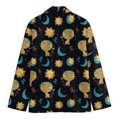 Cute Cartoon Leo Pattern Print Men's Blazer
