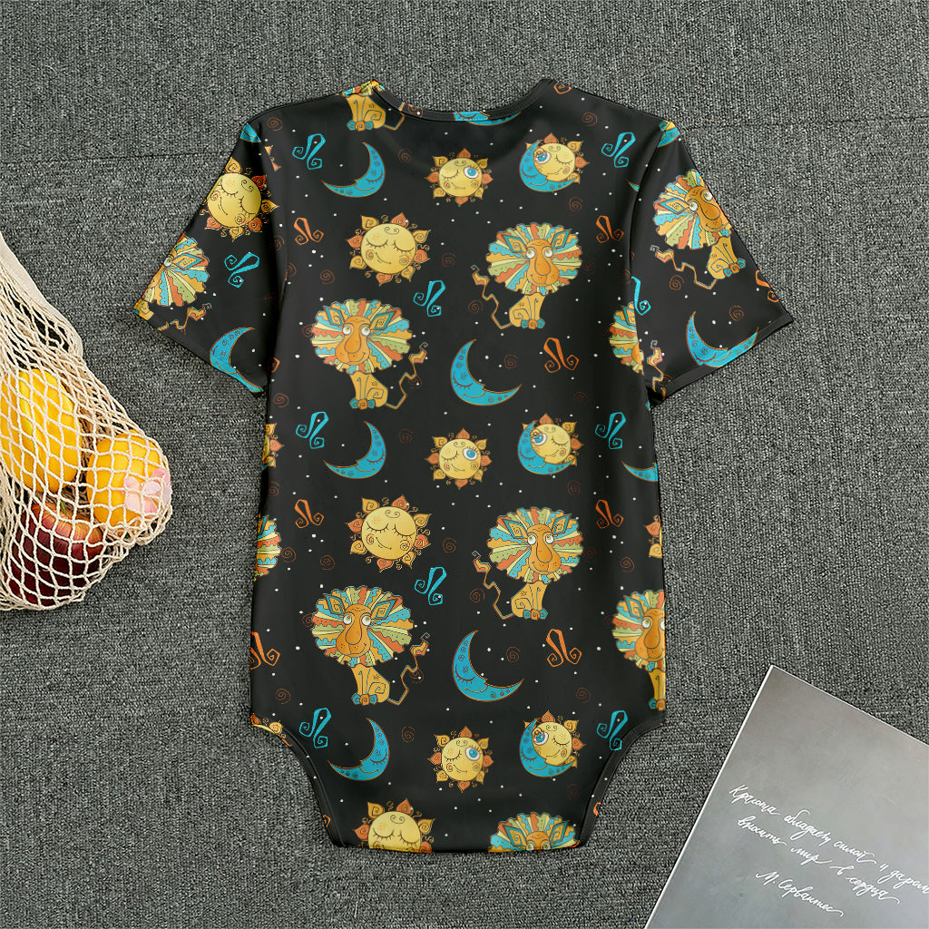 Cute Cartoon Leo Pattern Print Men's Bodysuit