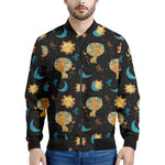 Cute Cartoon Leo Pattern Print Men's Bomber Jacket
